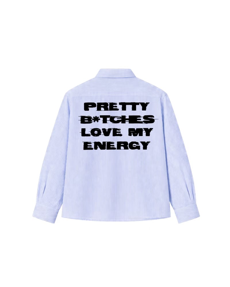 PRETTY BITCHES STRIPED SHIRT - SKY BLUE