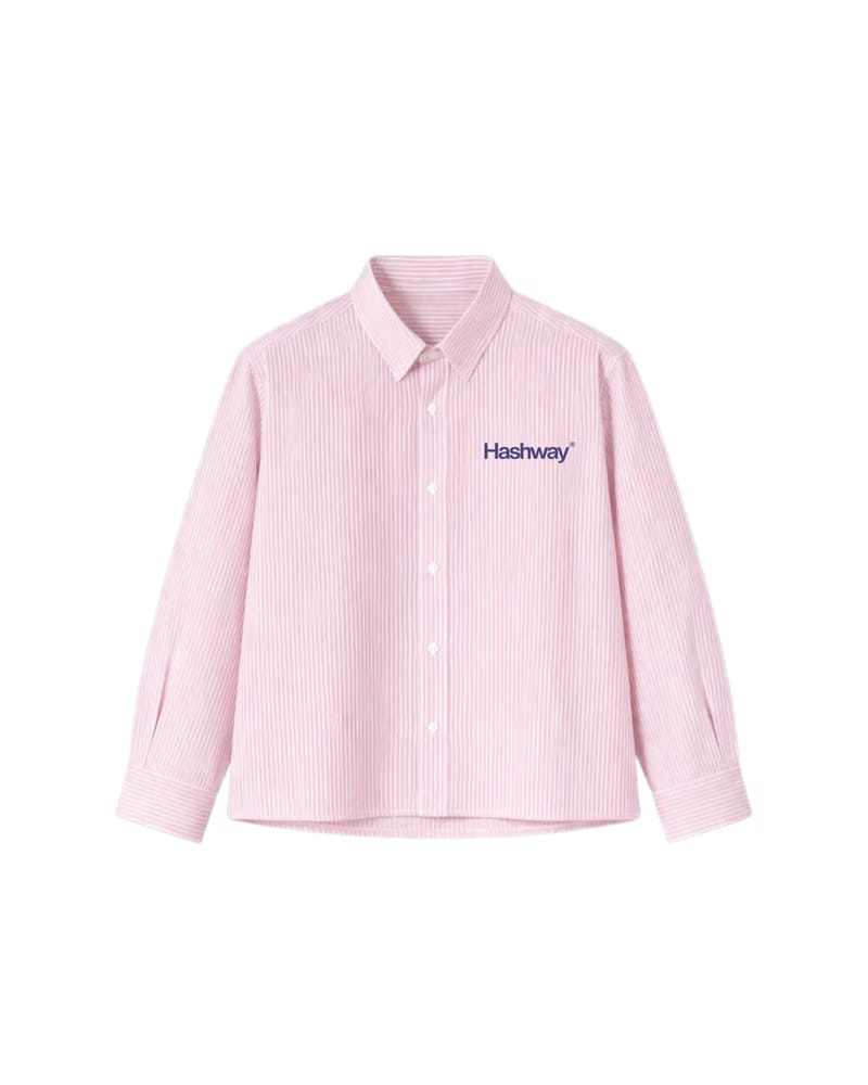 HASHWAY “SMILE OVER EVERYTHING” STRIPED SHIRT - SKY BLUE