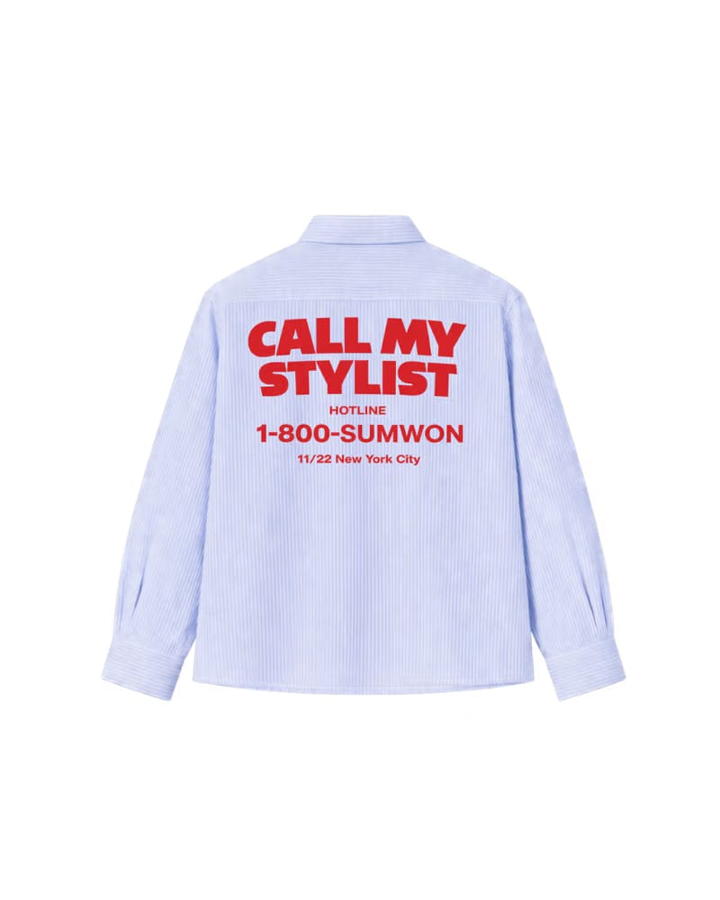 HASHWAY CALL MY STYLISH STRIPED SHIRT - SKY BLUE