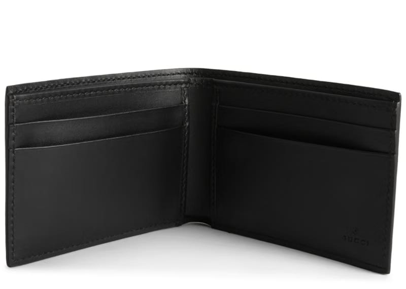 Gucci Bifold Wallet GG Supreme Kingsnake (4 Card Slots) Black