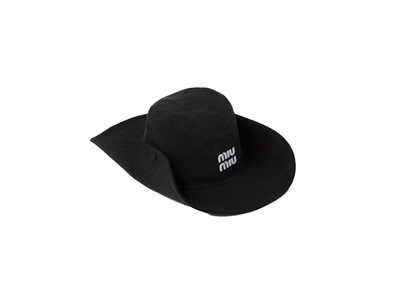 Miu Miu Denim Cowboy Hat Black/White