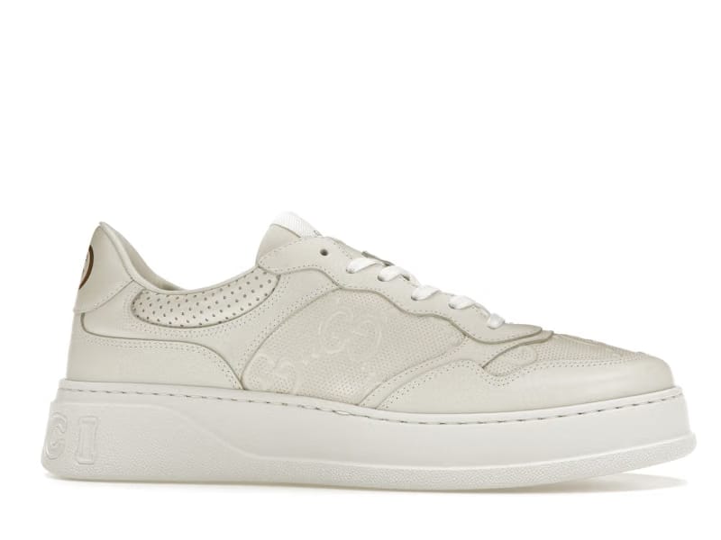 Gucci GG Embossed White Leather