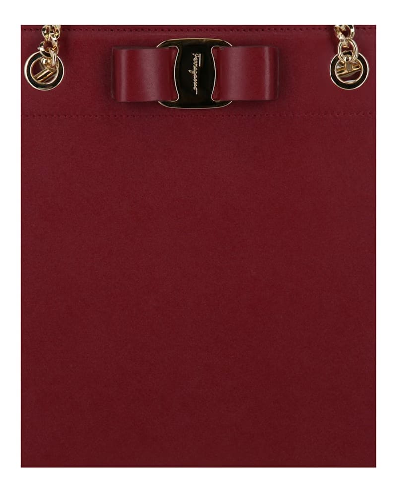 Ferragamo Vara Bow Smooth Leather Tote Carmine