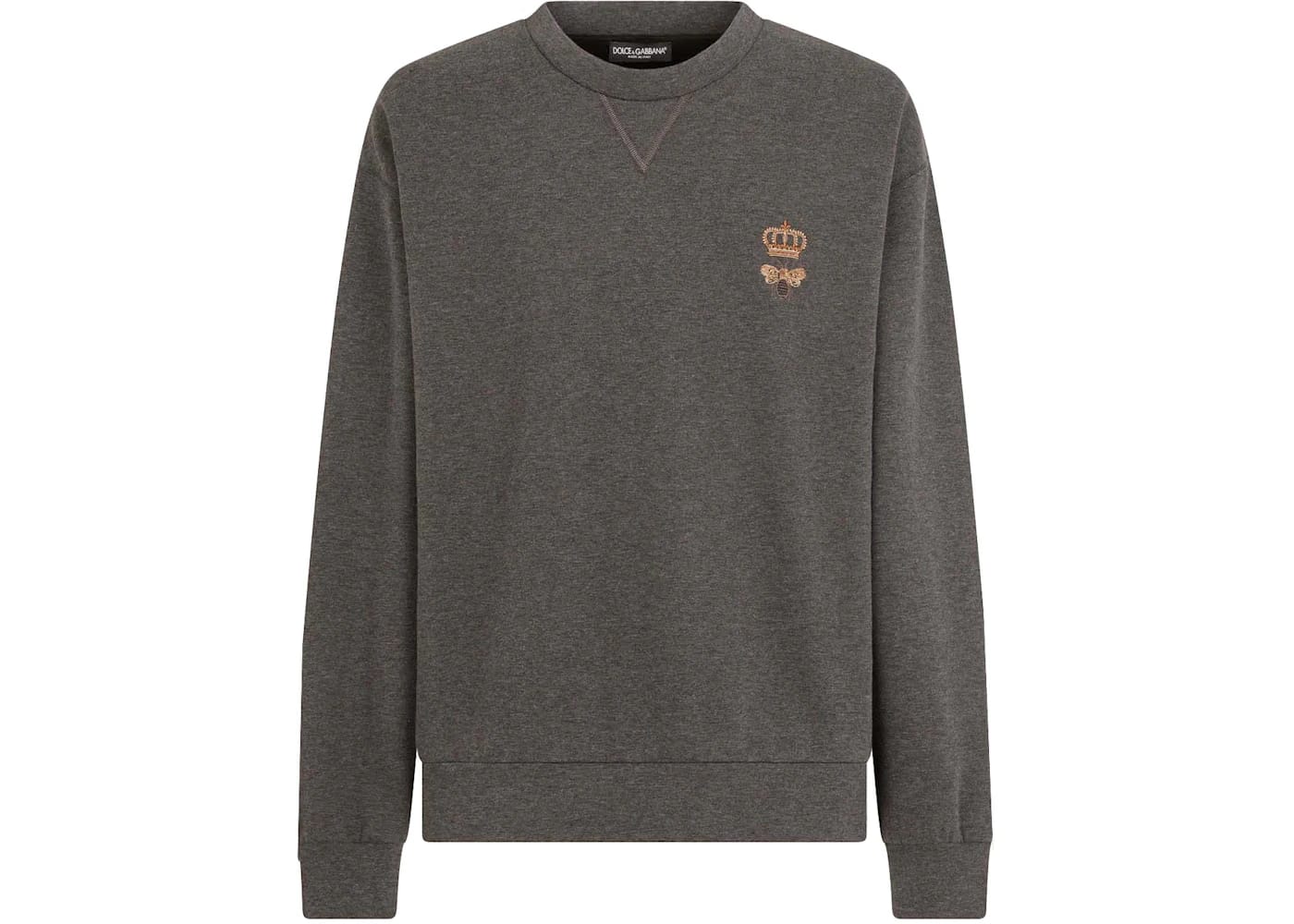Dolce & Gabbana Bee Embroidered Cotton Blend Sweatshirt Red