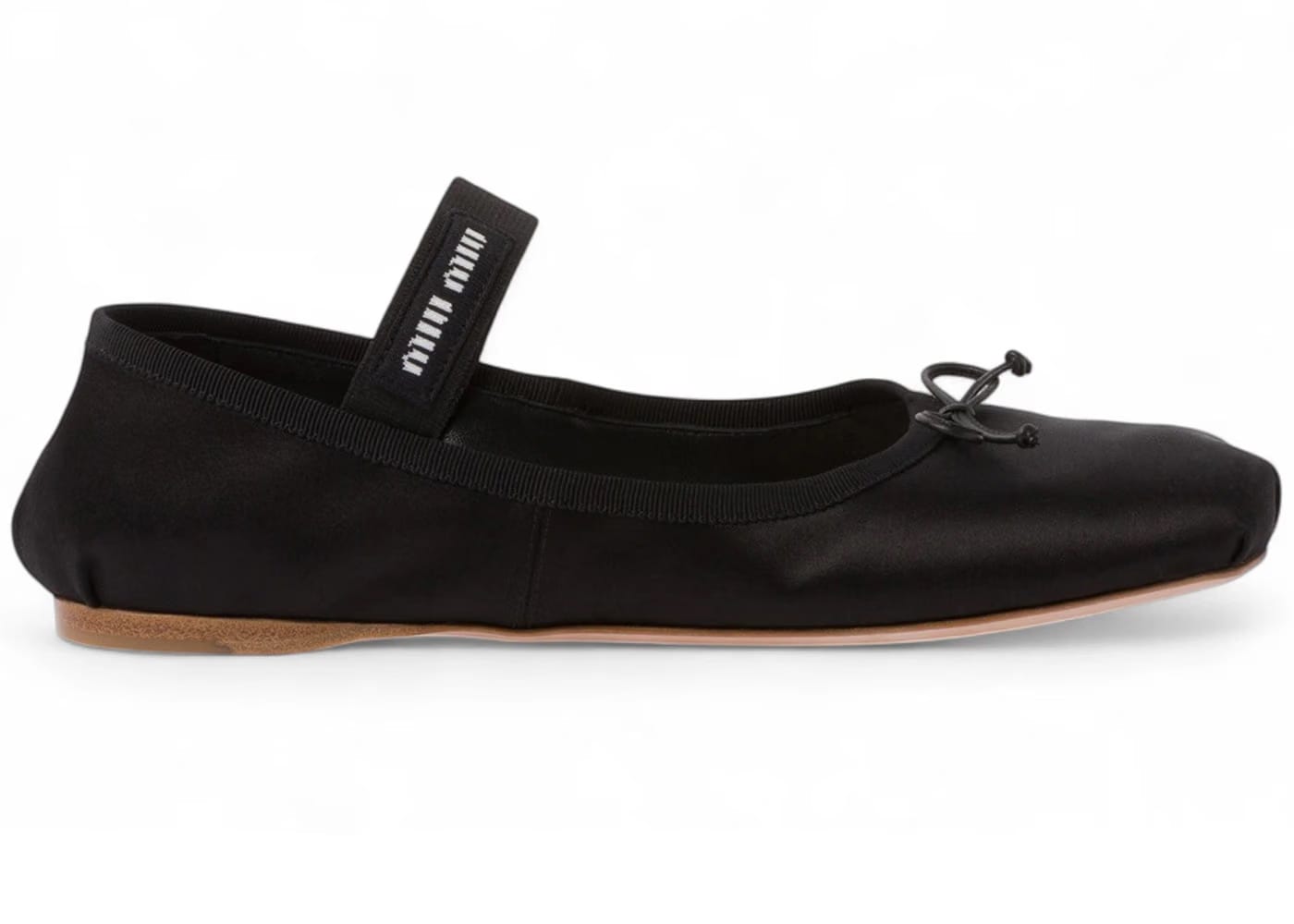 Miu Miu Satin Ballerinas Black Gum (Women's)