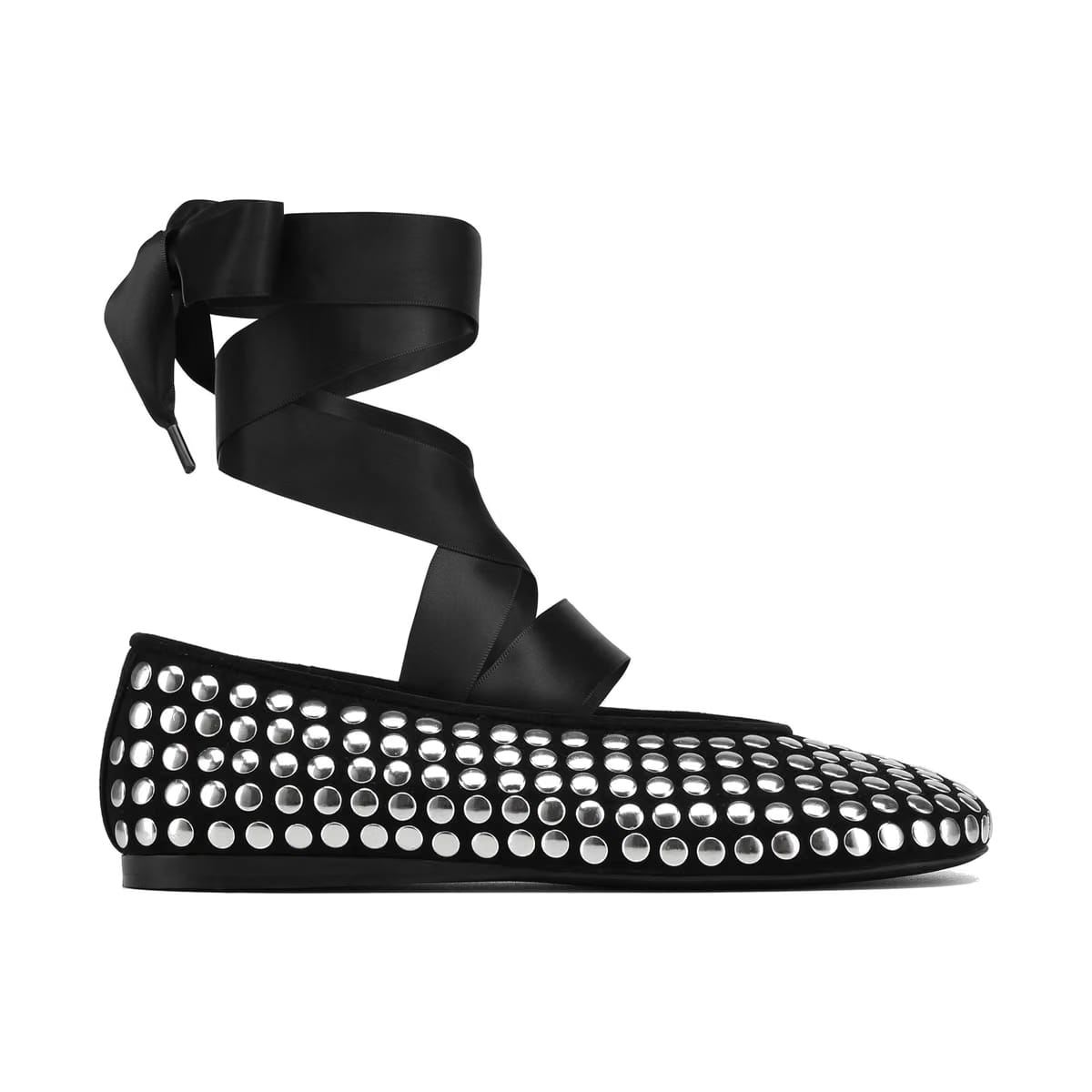 Purr Black Studded Suede
