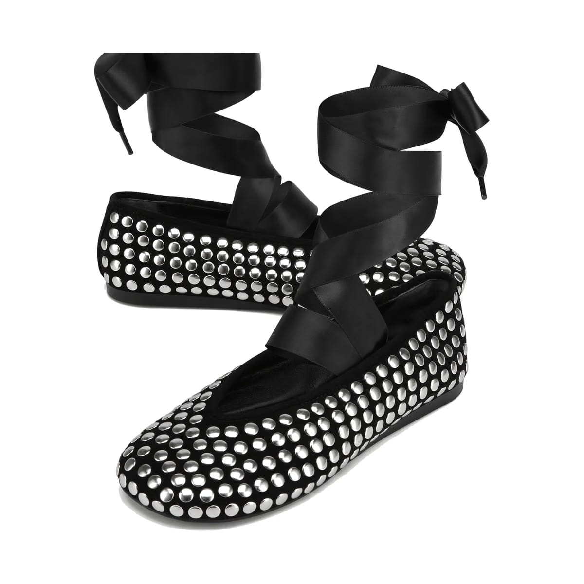 Purr Black Studded Suede