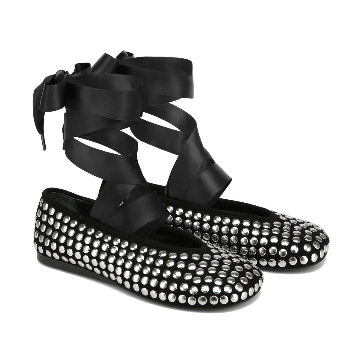 Purr Black Studded Suede