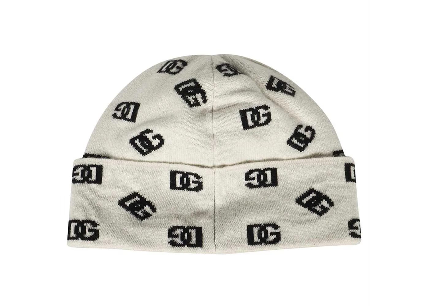 Dolce & Gabbana Logo Intarsia Beanie White/Black