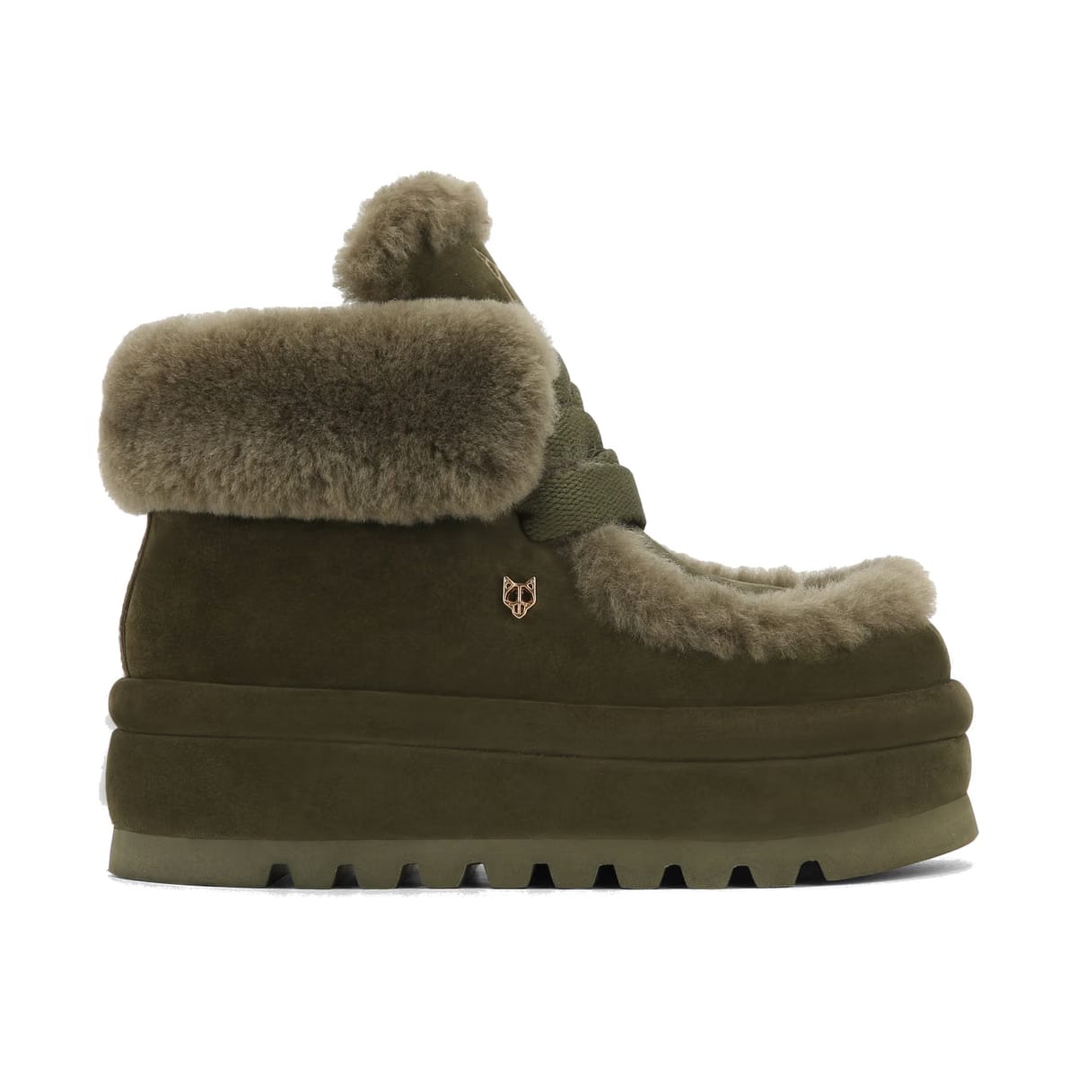 Bambi Dark Olive Suede/Shearling
