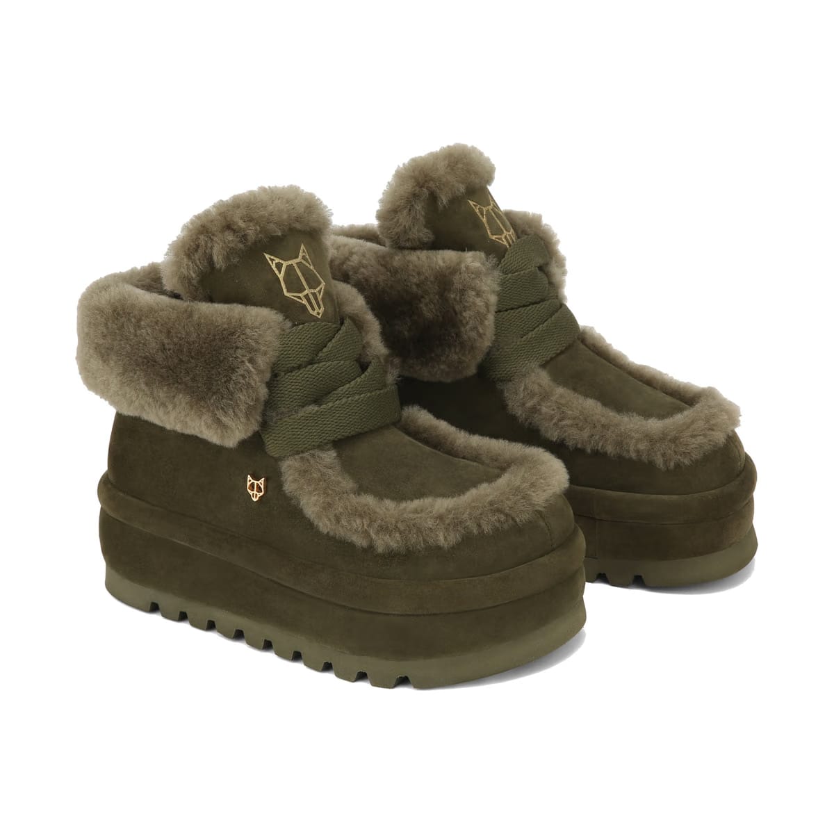 Bambi Dark Olive Suede/Shearling