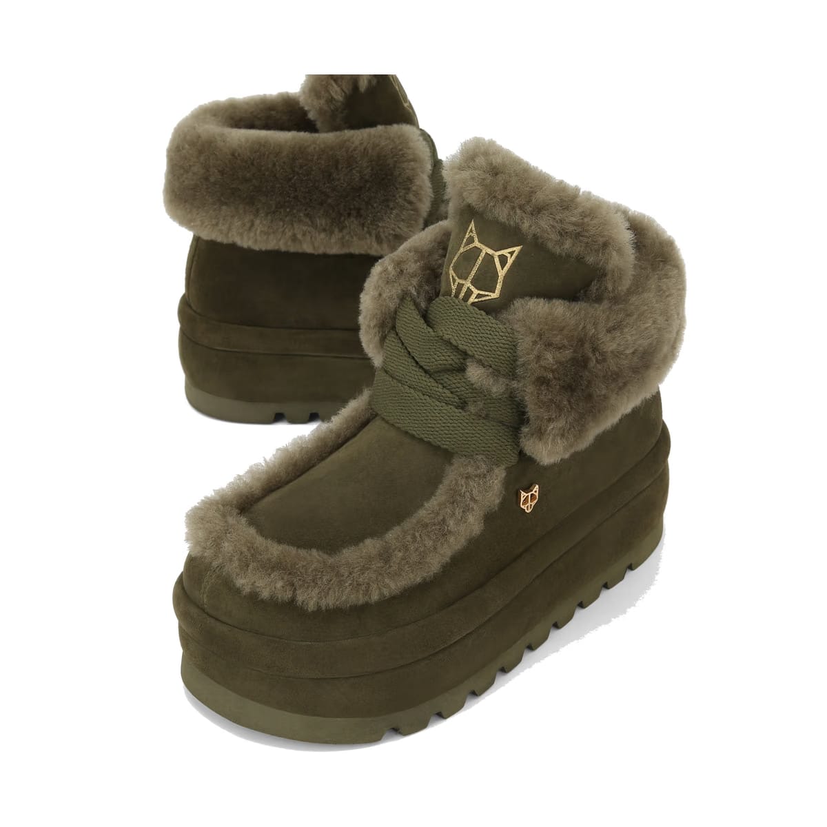 Bambi Dark Olive Suede/Shearling