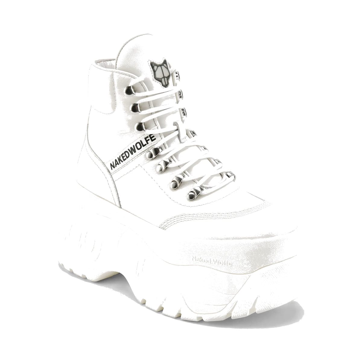 Spike White Leather