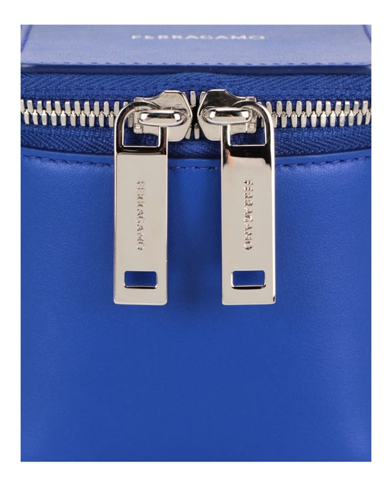 Ferragamo Micro Zip-Around Shoulder Bag Blue