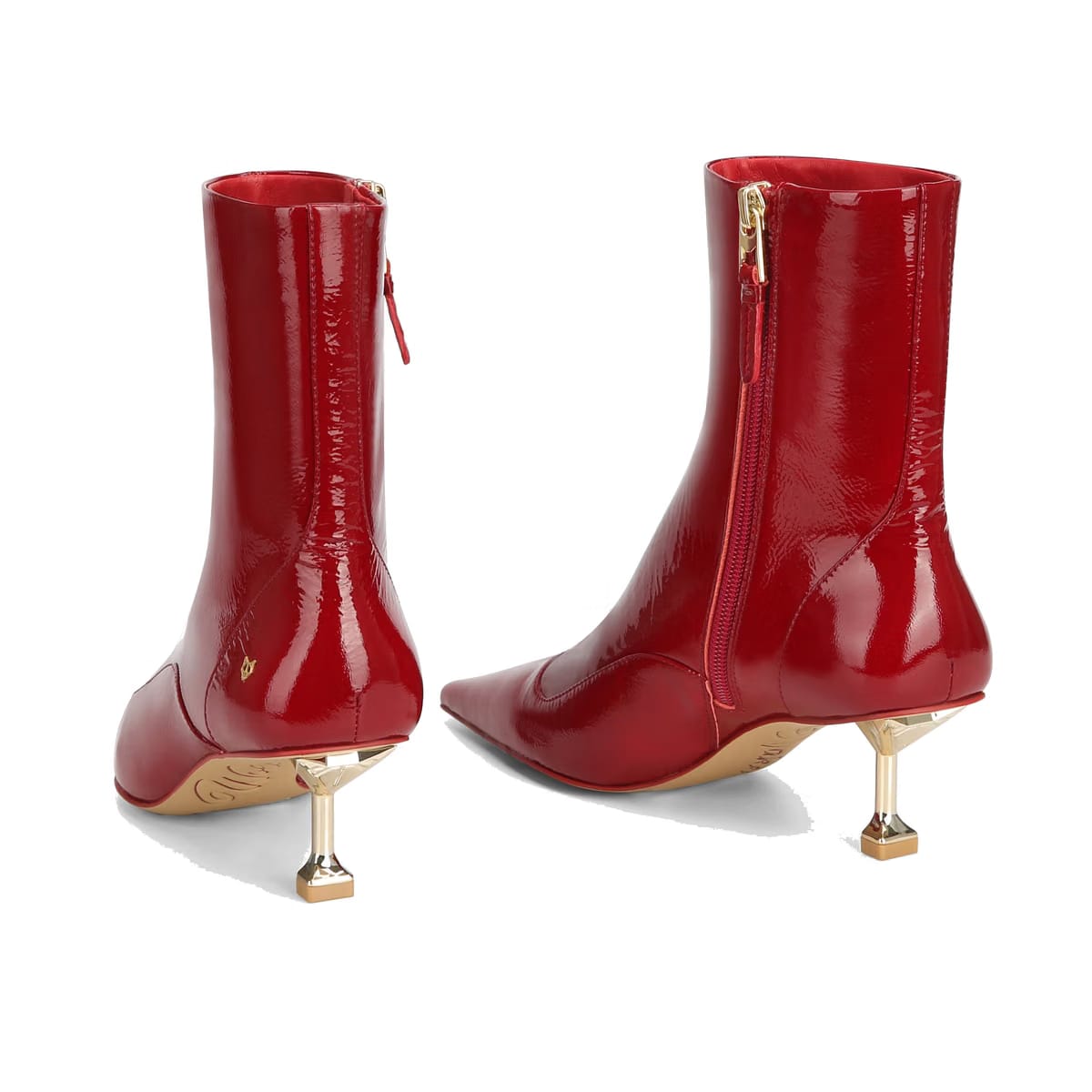 Tempting Crinkle Patent Leather Red