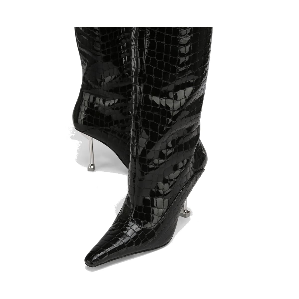 Texas Black Croc Patent Leather