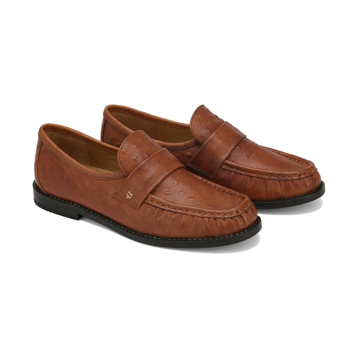 Goldie Ostrich Print Leather