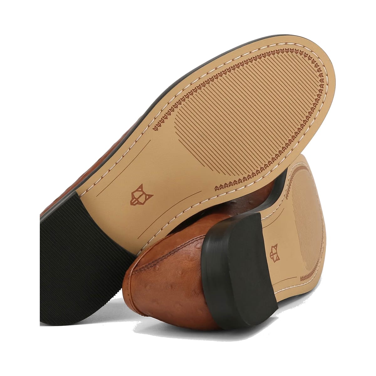 Goldie Ostrich Print Leather