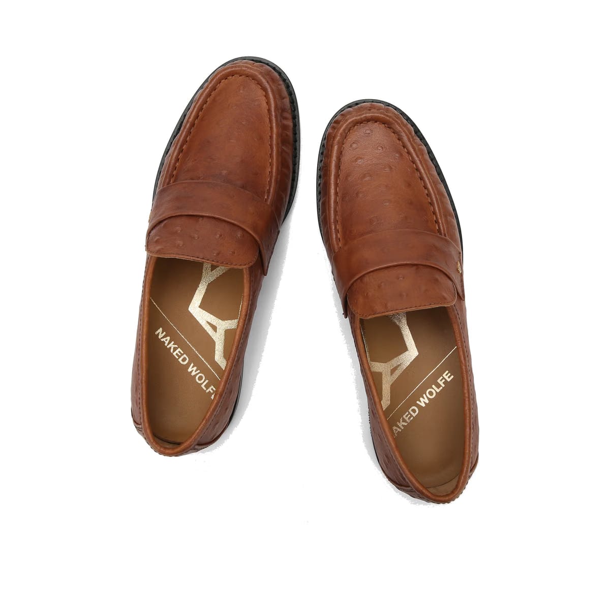 Goldie Ostrich Print Leather