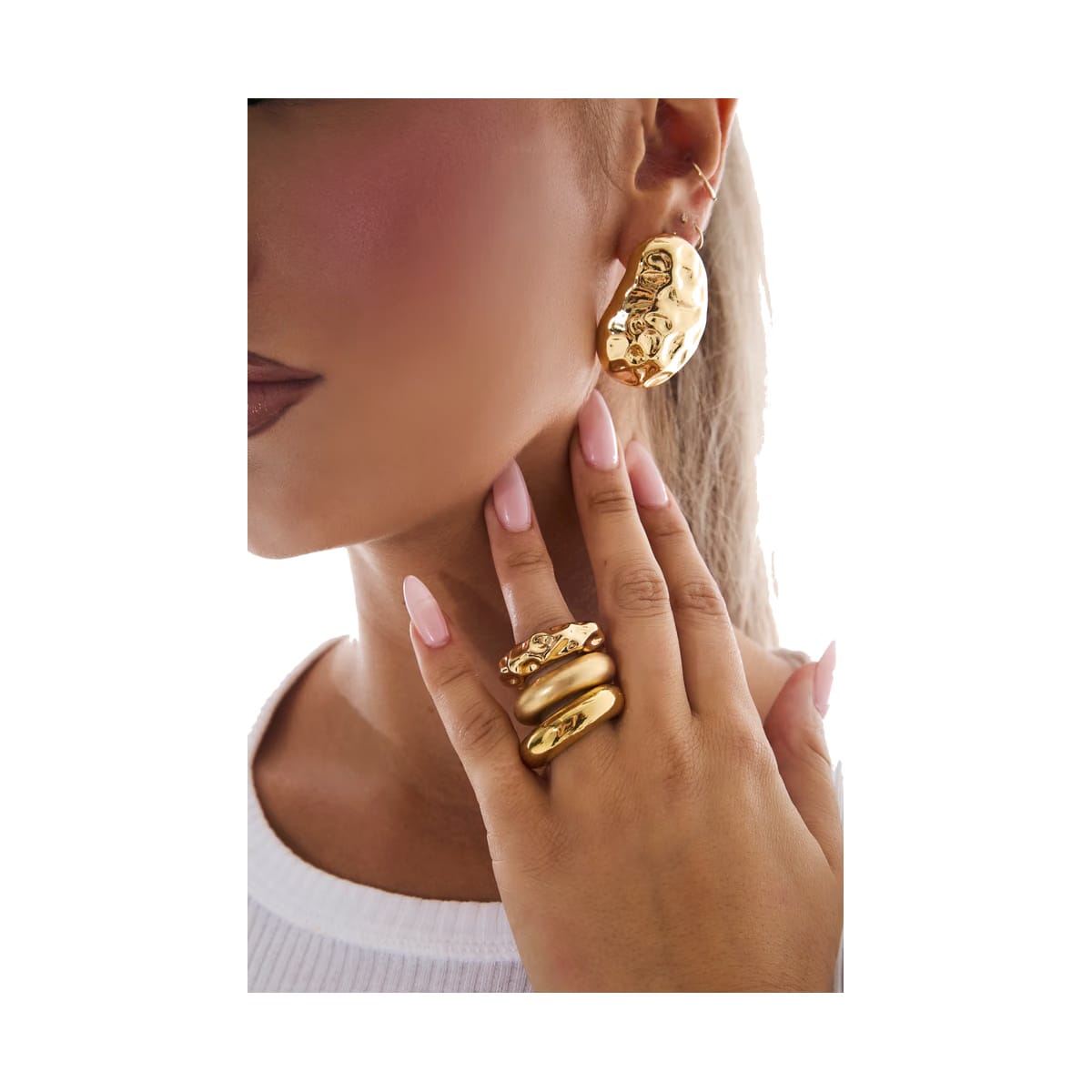 Aliah Stacked Rings Gold