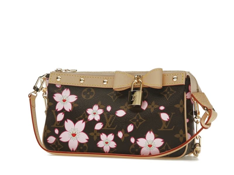 Louis Vuitton x Takashi Murakami Cherry Blossom Pochette Accessoires Sakura Brown