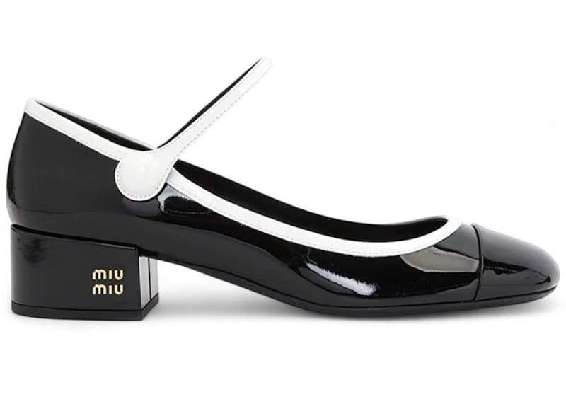 Miu Miu Mary Jane Pumps Black White (Women's)
