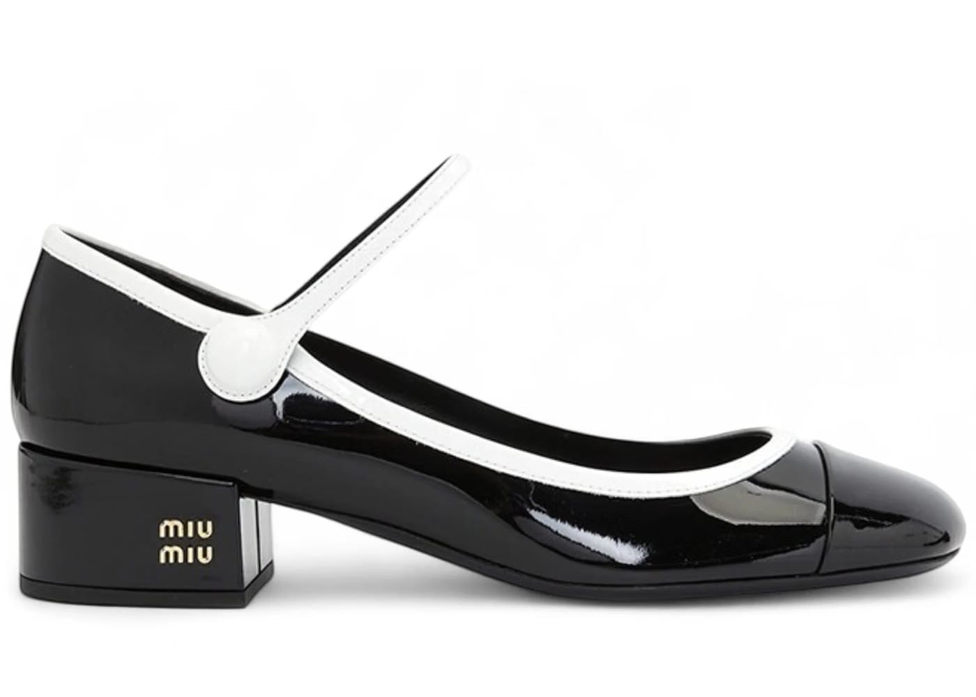 Miu Miu Mary Jane Pumps Black White (Women's)