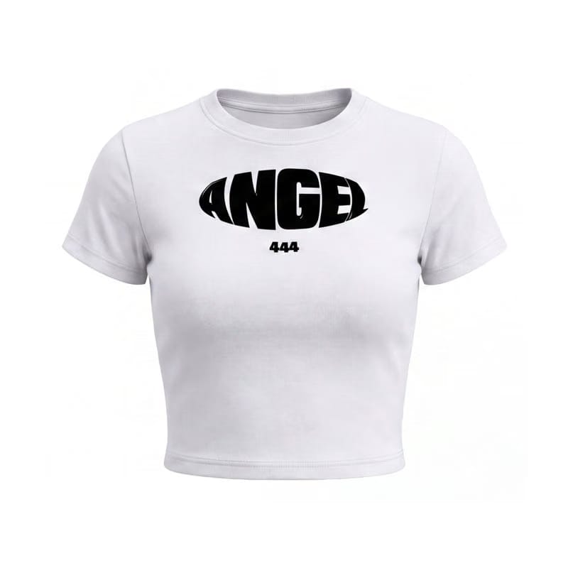 Forfksake Angel Cute White Baby Tee