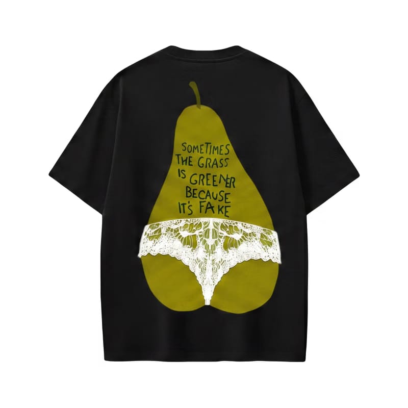 Forfksake Sometimes Grass Is Fake T-Shirt Black