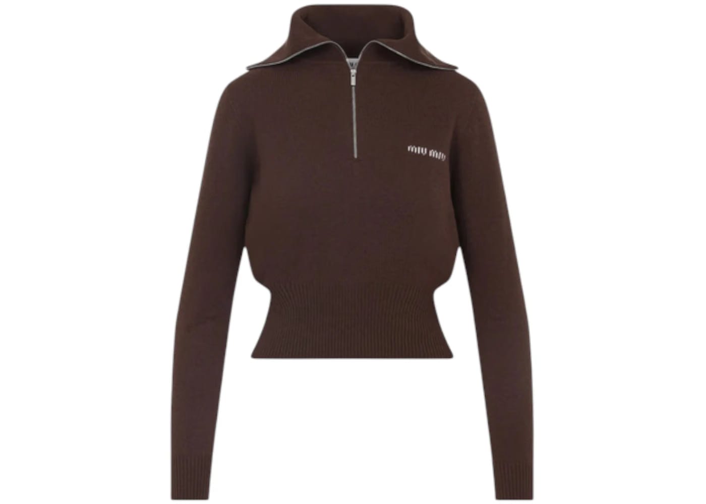 Miu Miu Cashmere Polo Cocoa Brown