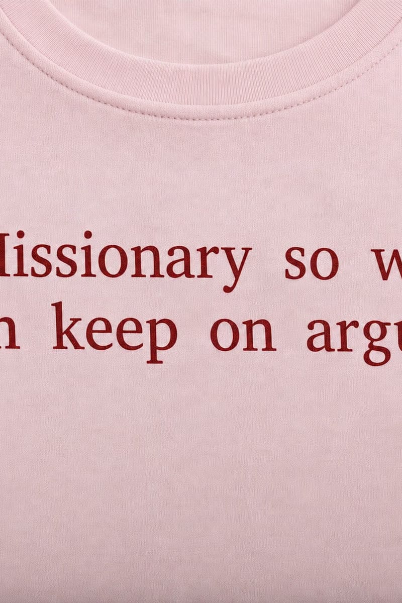 Forfksake Missionary Pink Baby Tee