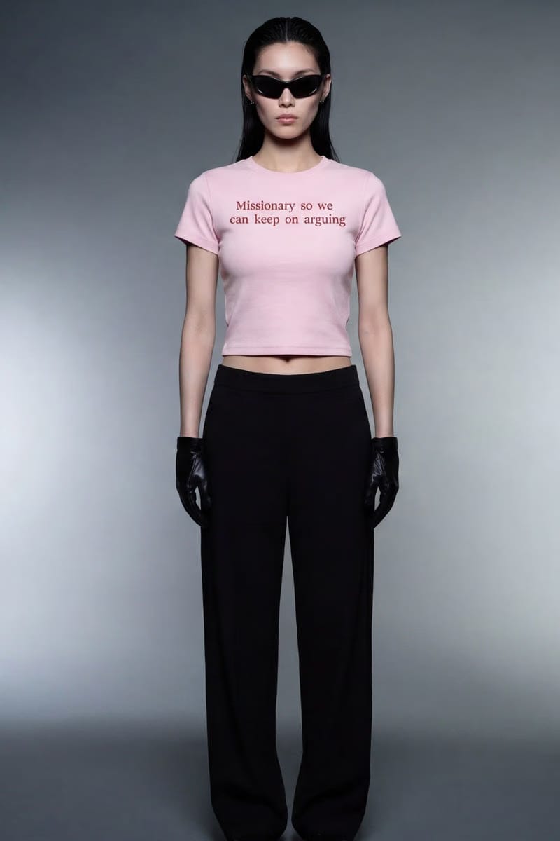 Forfksake Missionary Pink Baby Tee