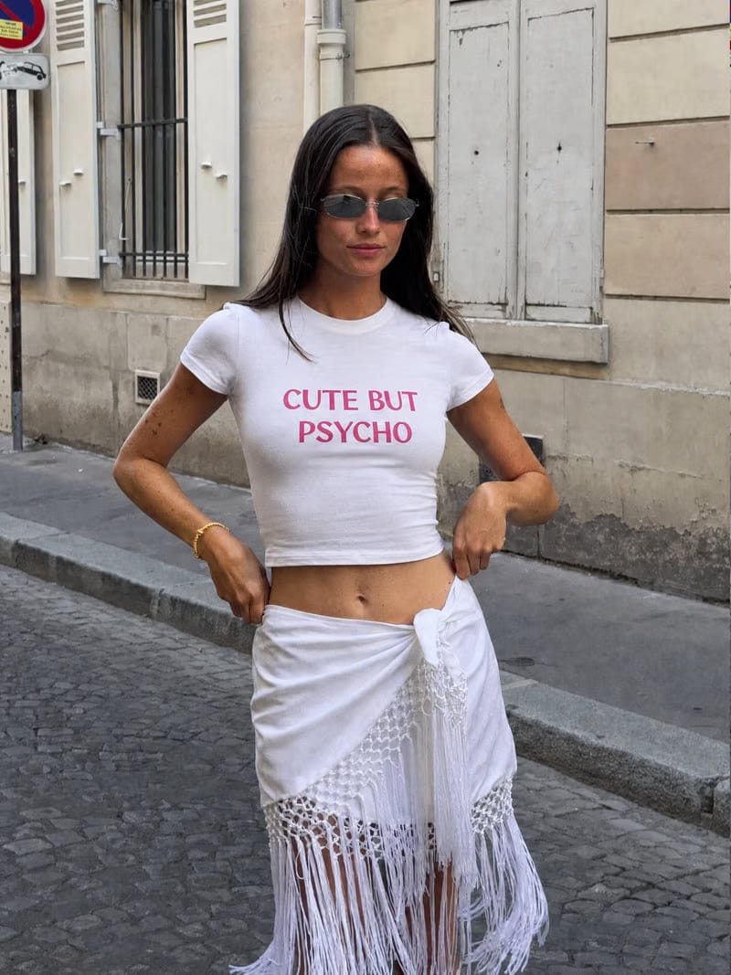 Forfksake Psycho White Baby Tee