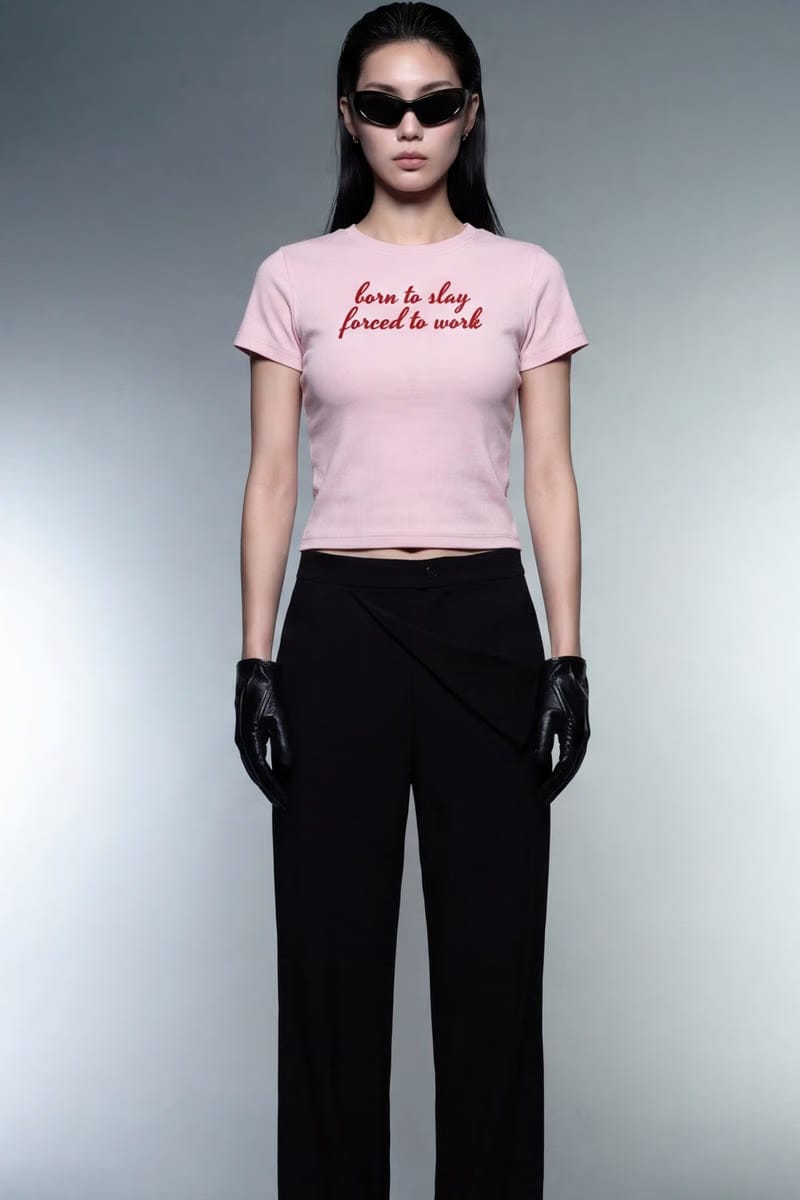 Forfksake Work Pink Baby Tee