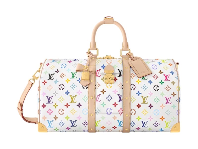 Louis Vuitton x Takashi Murakami Keepall Bandouliere 45 White Multicolored