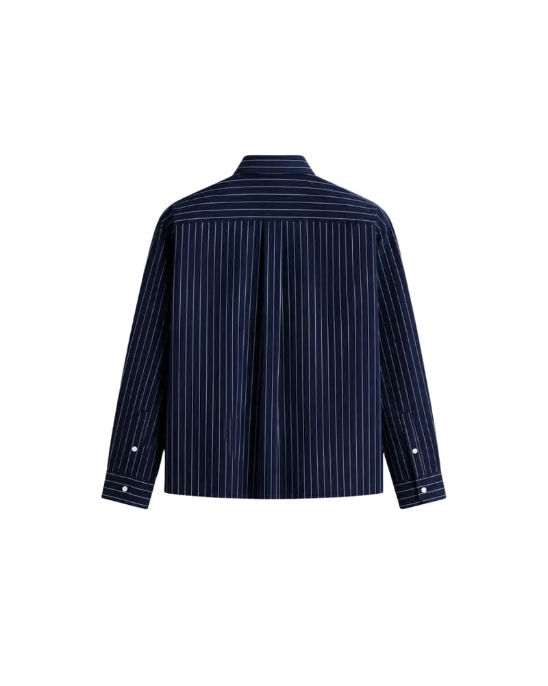 HASHWAY ARCHIVES EMBROIDERED STRIPED SHIRT - NAVY