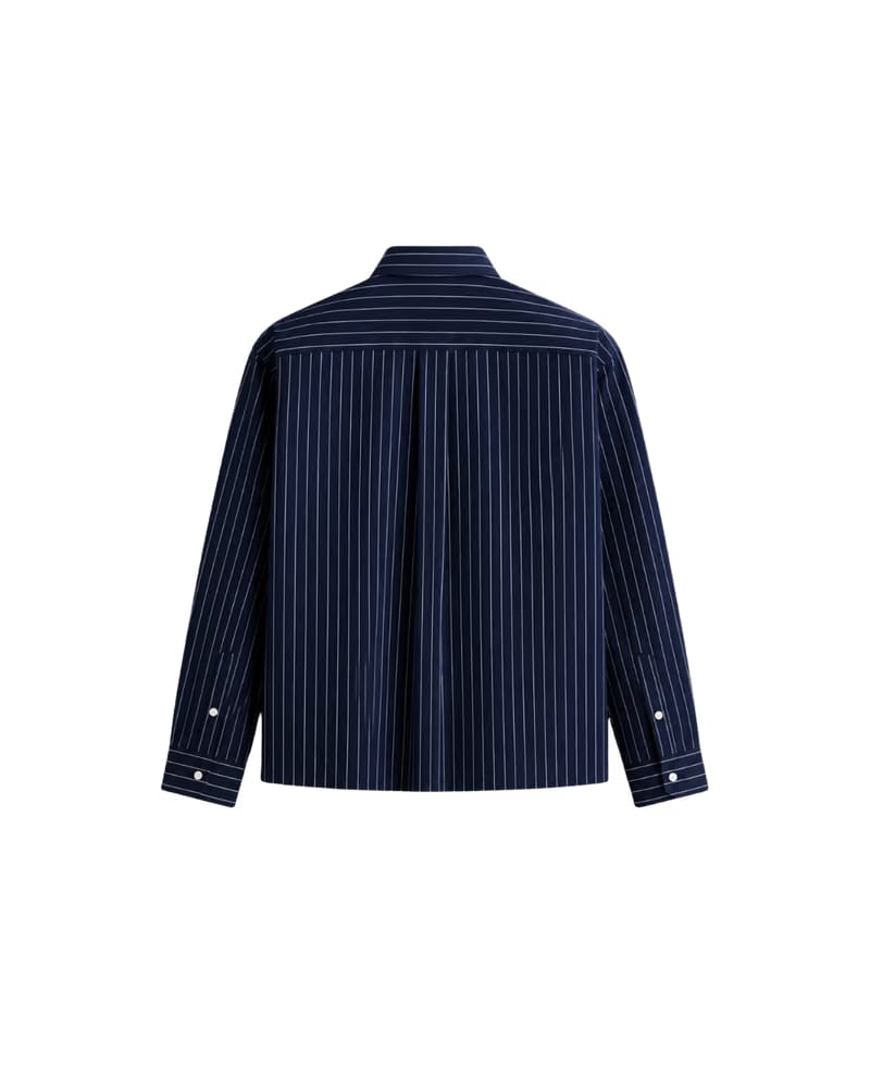 HASHWAY ARCHIVES EMBROIDERED STRIPED SHIRT - NAVY
