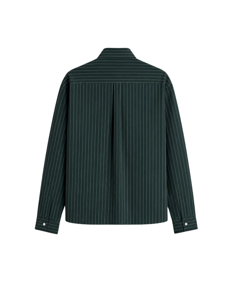 HASHWAY ARCHIVES STRIPED SHIRT- FOREST GREEN
