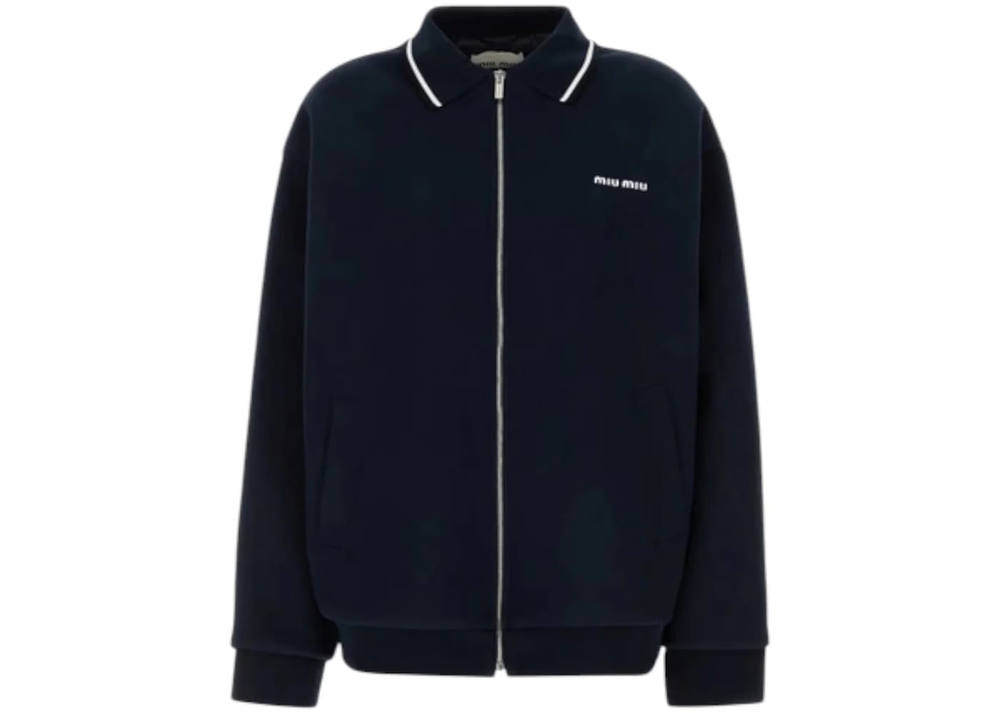 Miu Miu Piquet Blend Blouson Bleu