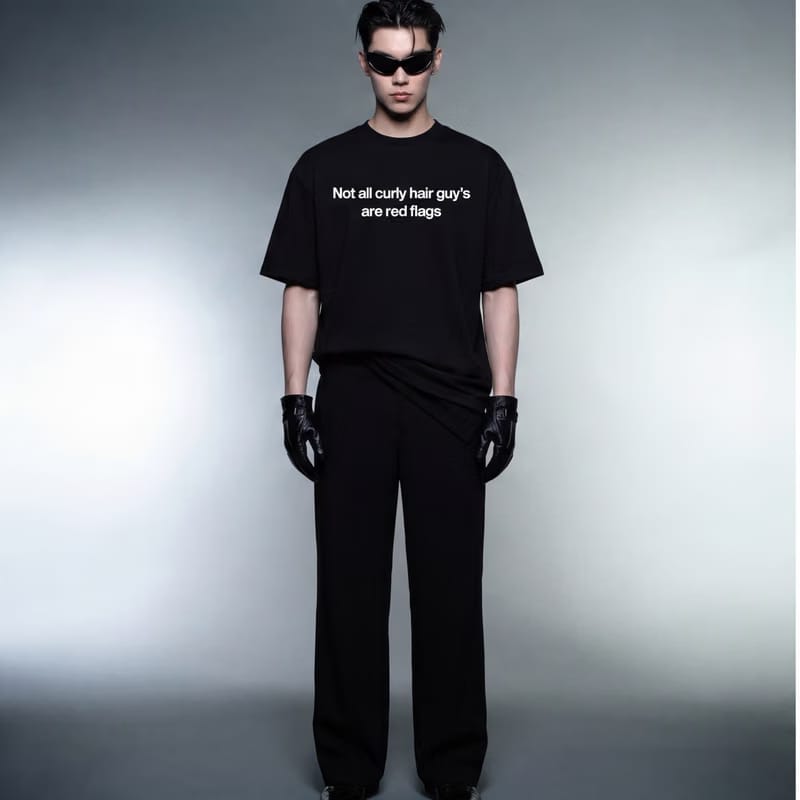 Curly Hair Guy Blacklist Black T-Shirt