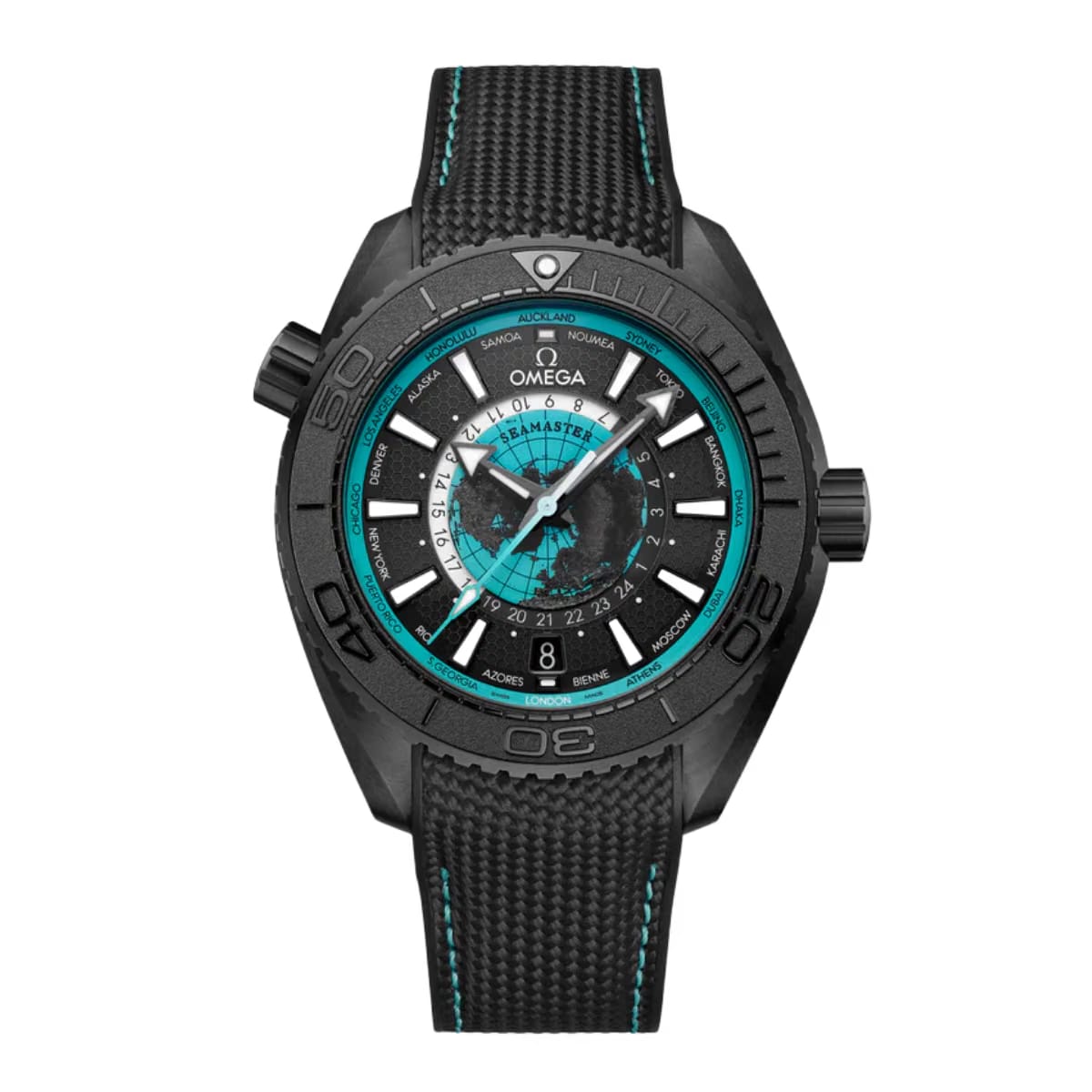 Omega Seamaster Planet Ocean 600M North Pole Black Dial Black Ceramic Rubber Strap Watch - 215.92.46.22.01.006