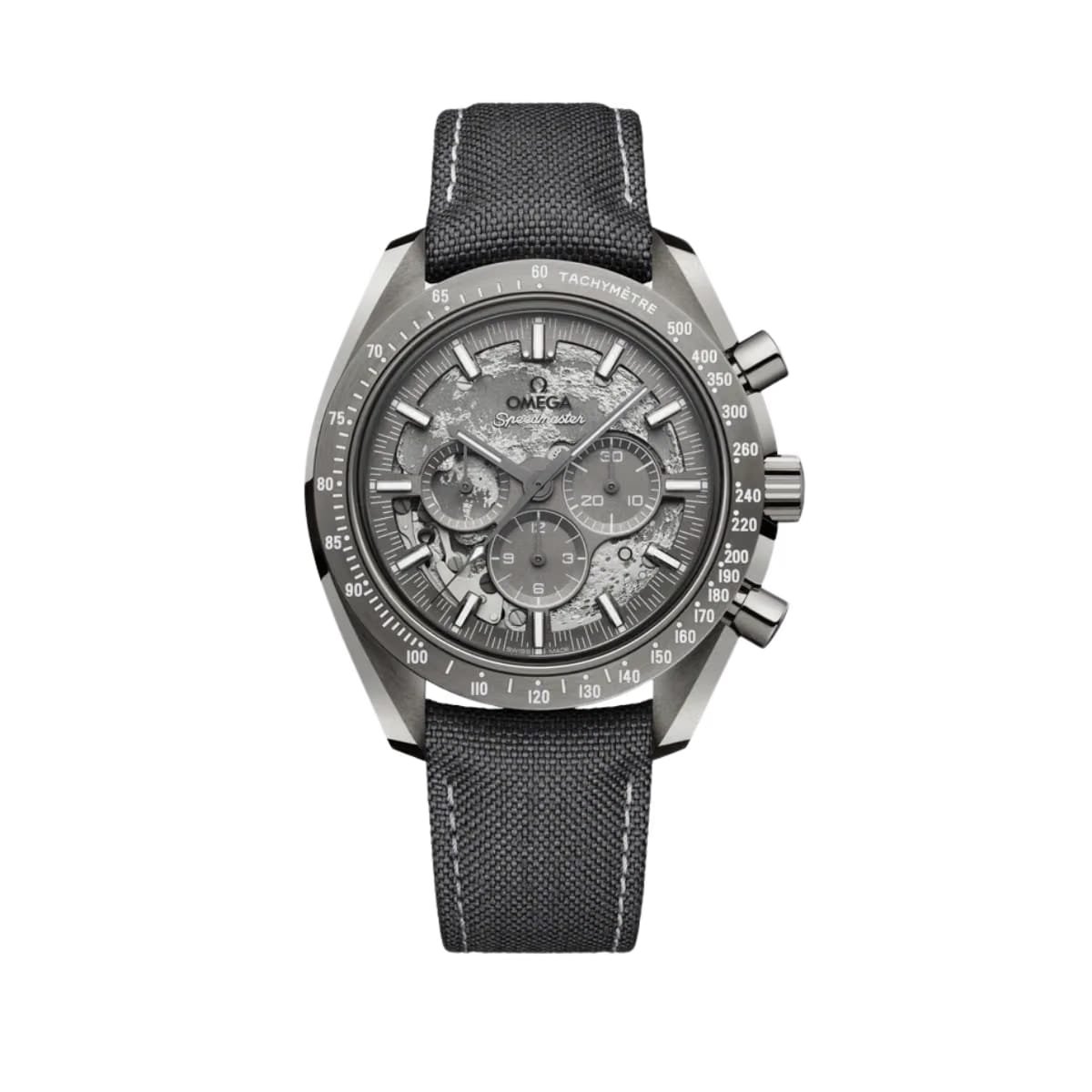 Omega Speedmaster Grey Side Of The Moon Dark Side Of The Moon Grey Dial Grey Ceramic Coated Nylon Fabric Strap Watch - 310.92.44.50.06.001