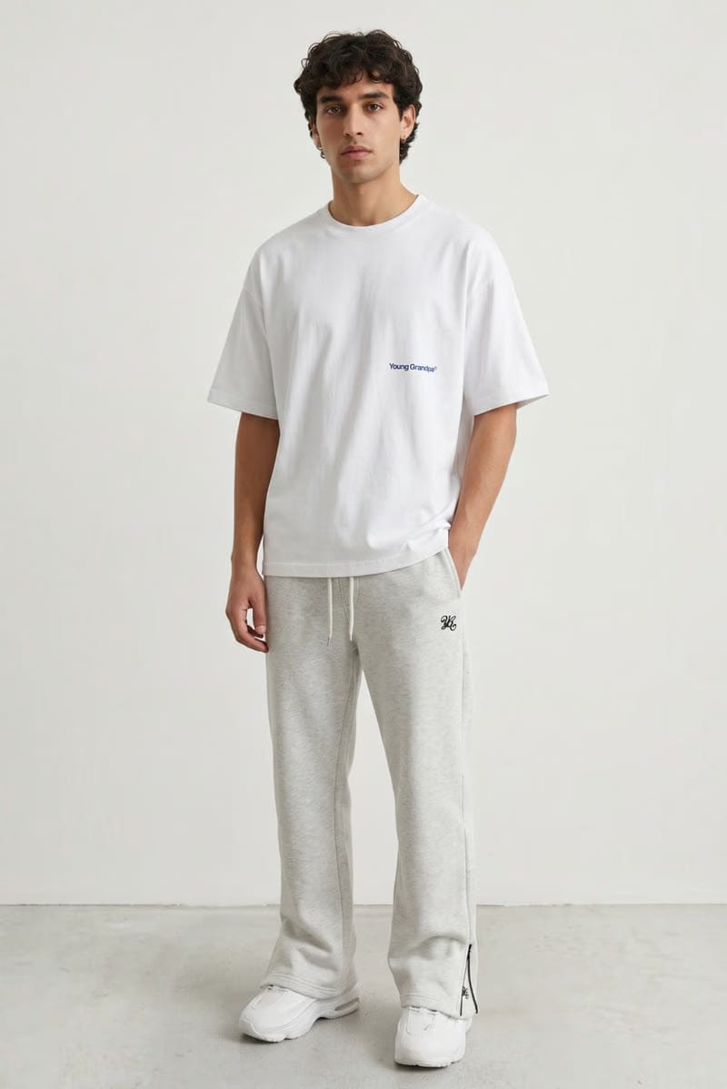 FLARED SWEATPANTS - WHITE