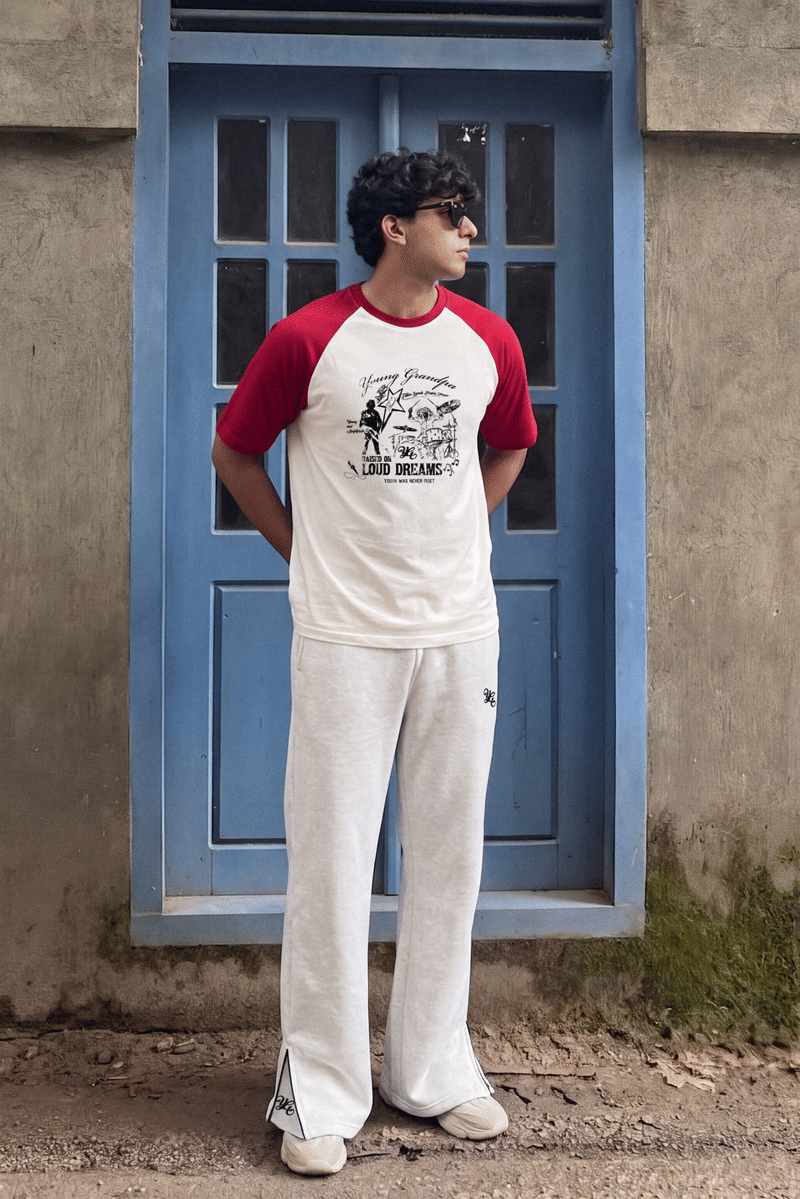 FLARED SWEATPANTS - WHITE