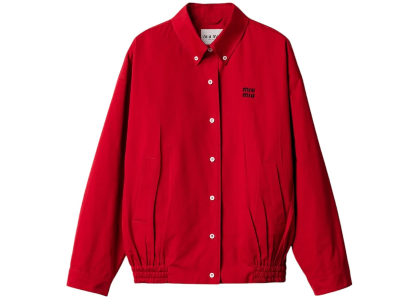 Miu Miu Heavy Poplin Blouson Jacket Scarlett