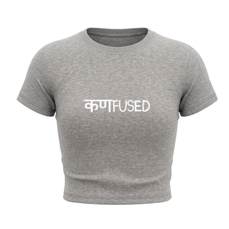 Kaand Confused baby tee(Grey)