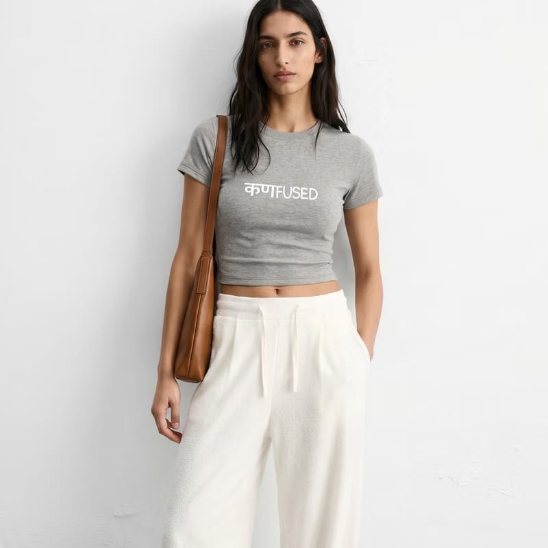 Kaand Confused baby tee(Grey)