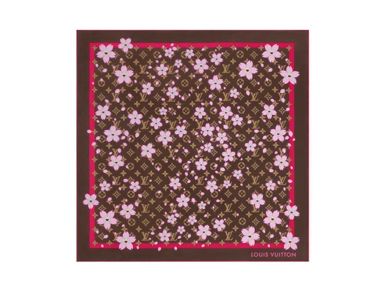 Louis Vuitton x Takashi Murakami Monogram Cherry Blossom Square 70 Sakura Brown