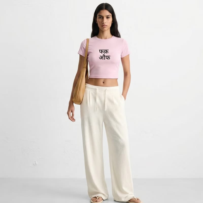Kaand Fuck Off baby tee(Pink)