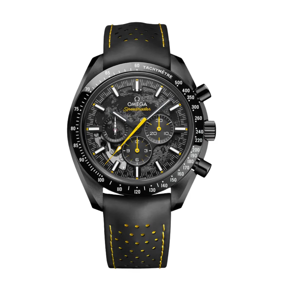 Omega Speedmaster Apollo 8 Mission Dark Side Of The Moon Black Dial Rubber Strap Watch - 310.92.44.50.01.001